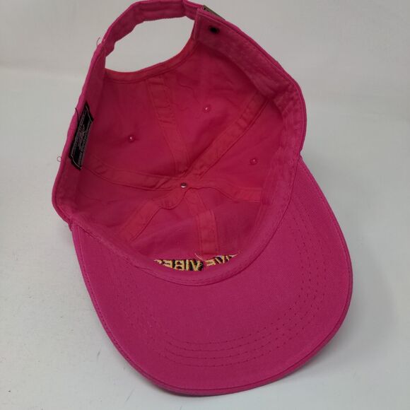 Positive Vibes Slideback Hat Pink Embroidered One Size City Hunter - Picture 6 of 8
